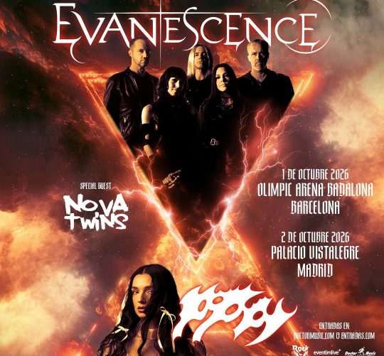 Evanescence anuncia dos conciertos en Badalona y Madrid en octubre de 2026. En ambas citas Poppy y Nova Twins serán las artistas invitadas