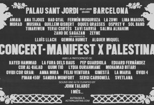 La campaña solidaria 'Act X Palestine' organiza el 26 de enero de 2026 en el Palau Sant Jordi de Barcelona un concierto benéfico por Gaza
