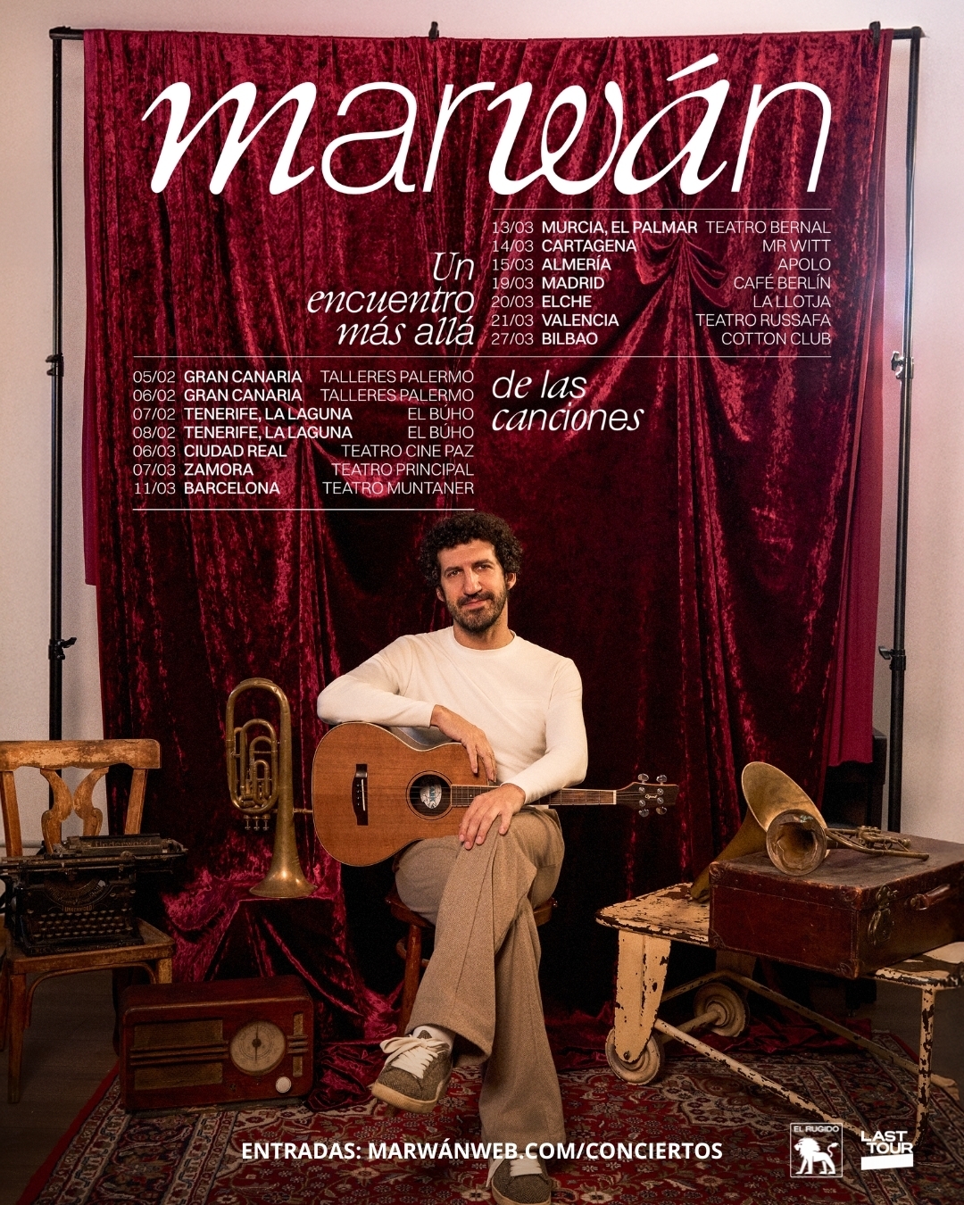 En febrero y marzo de 2026, Marwán se embarca en una gira muy especial, pensada como una experiencia de cercanía y conexión con su público.