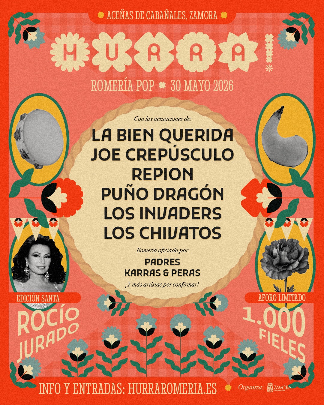 Hurra! Romería Pop celebrará en Zamora a Rocío Jurado el próximo sábado 30 de mayo, en Las Aceñas de Cabañales, a las orillas del río Duero.