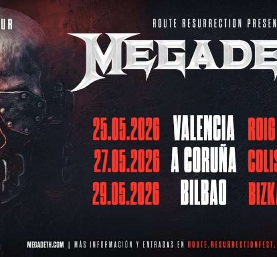 Megadeth tocará en Valencia, A Coruña y Bilbao en su gira de despedida. Los conciertos tendrán lugar en mayo, con Dave Mustaine al frente