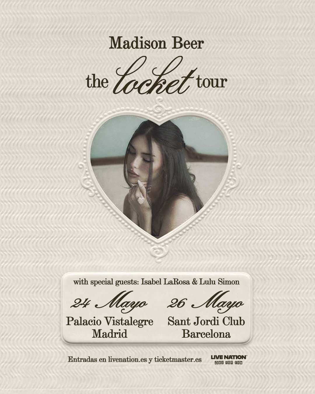Madison Beer anuncia conciertos en Madrid (24 de mayo, Palacio Vistalegre) y Barcelona (26 de mayo, Sant Jordi Club) para la primavera