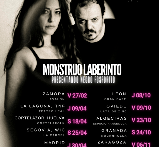Monstruo Laberinto ya tiene conciertos para la presentación de su primer disco, 'Negro Fosforito', que vio la luz el pasado 13 de enero