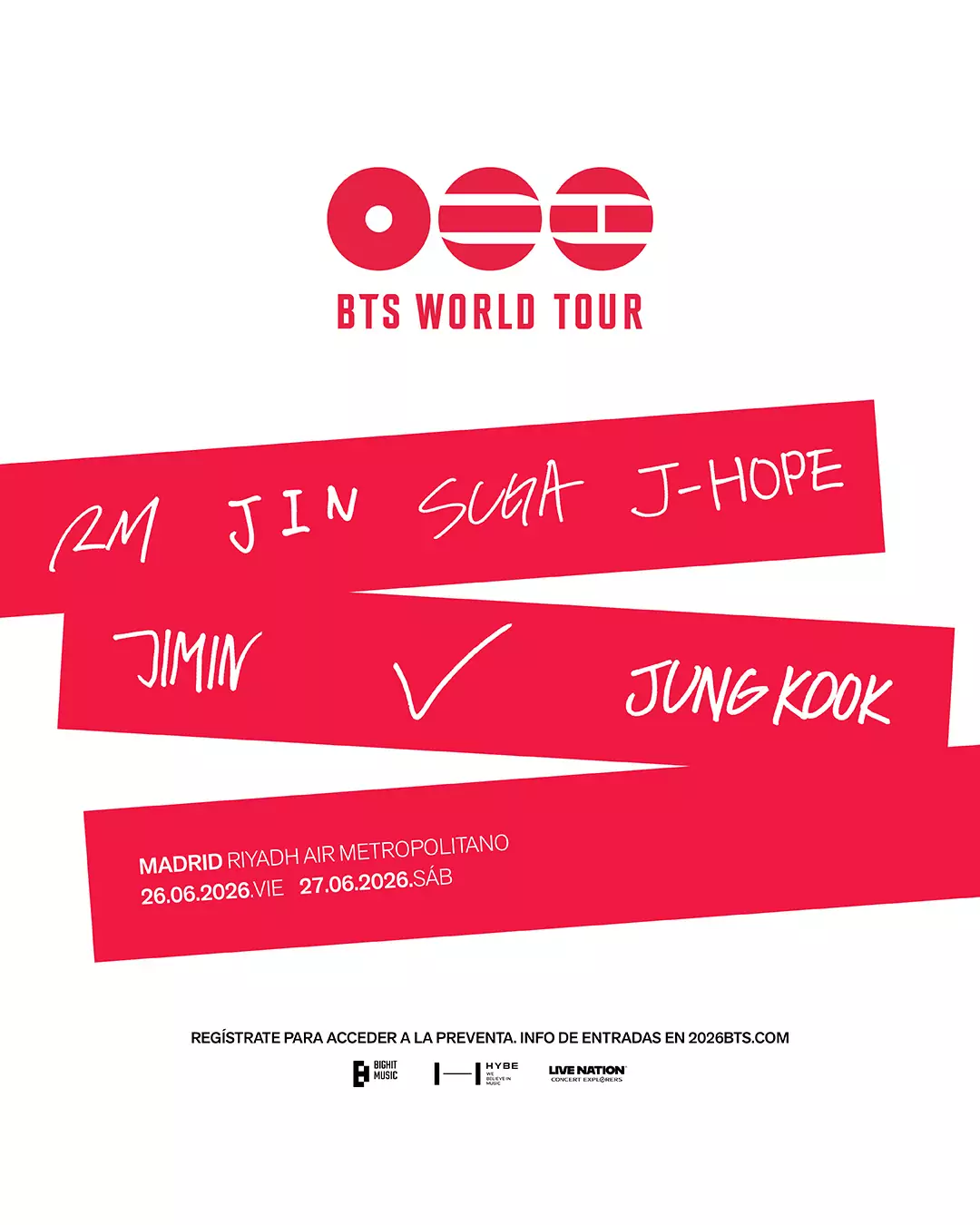 BTS dará dos conciertos en el Metropolitano de Madrid en junio de este 2026 y, con el anuncio, compartimos la información de las entradas
