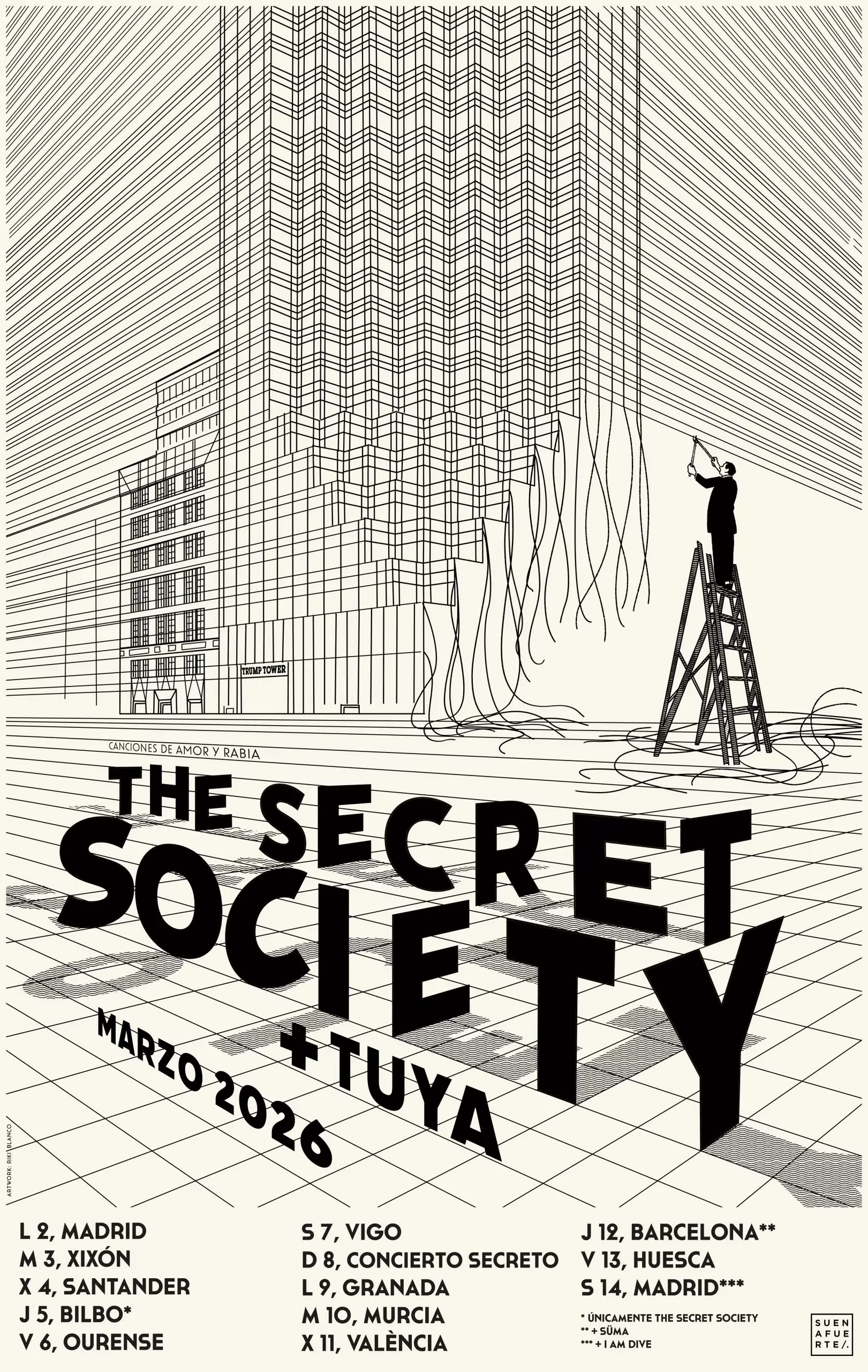The Secret Society dará 13 conciertos en 13 días en salas de toda España. El grupo comandado por Pepo Márquez volverá así a España en marzo