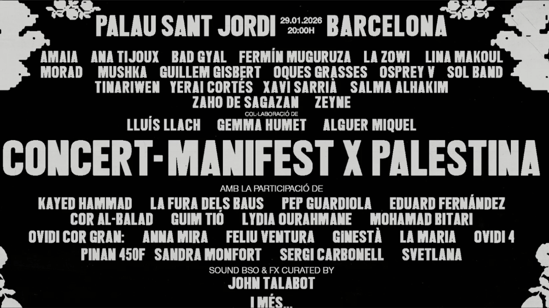 RTVE emitirá en directo el concierto ‘Act x Palestine’, que se celebra este jueves en el Palau Sant Jordi de Barcelona en apoyo a Palestina