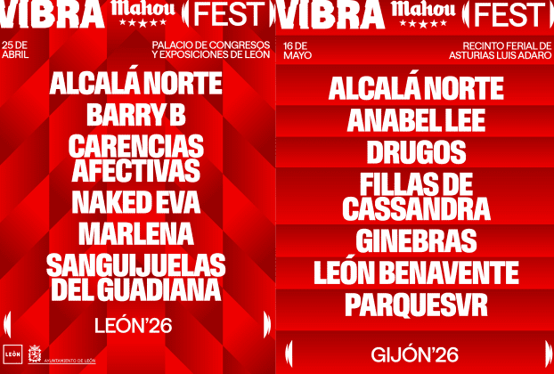 Vibra Mahou Fest 2026 desvela los carteles completos de sus cuatro citas de este año, que tendrán lugar en Valladolid, León, Gijón y Segovia