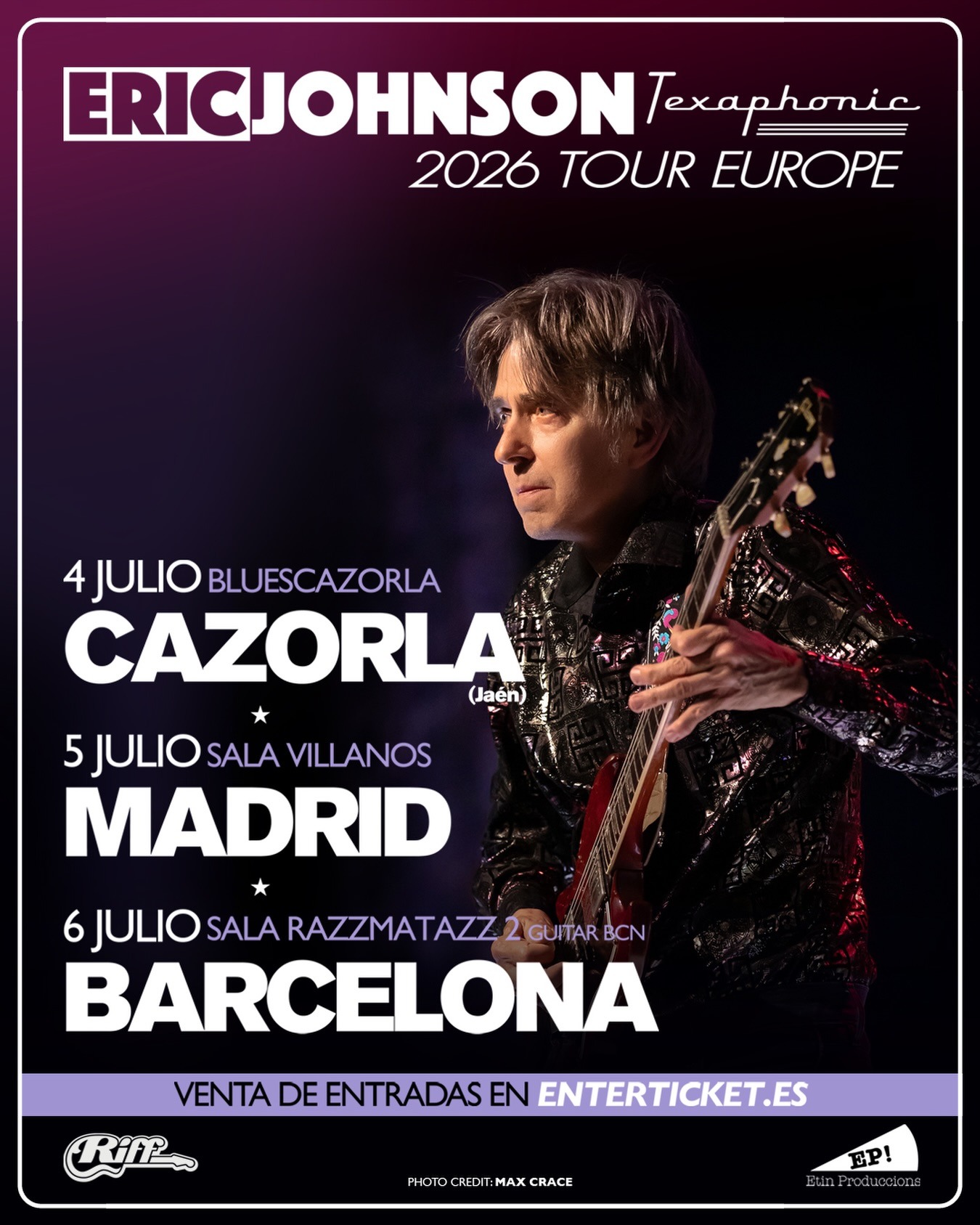 Eric Johnson confirma tres conciertos en España en julio para presentar su 'Texaphonic 2026 Tour' el próximo verano, durante el mes de julio