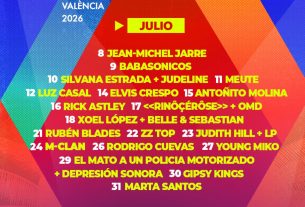 Cartel completo de FAR Valencia 2026, el ciclo de conciertos que del 8 al 31 de julio se celebrará en dos emplazamientos clave de la ciudad
