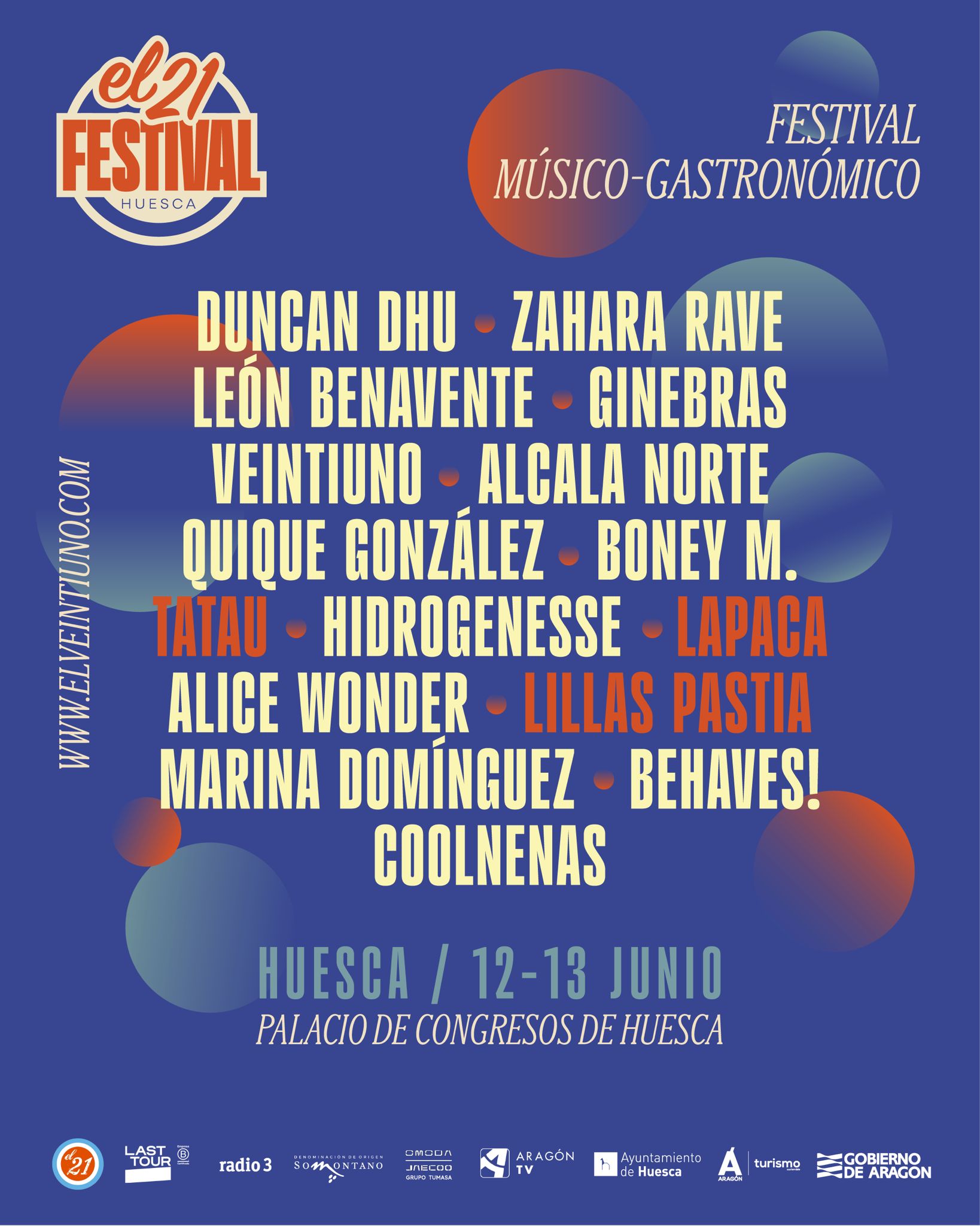El 21 Festival, que tendrá lugar los días 12 y 13 de junio de este año 2026 en el Palacio de Congresos de Huesca, amplia su cartel musical