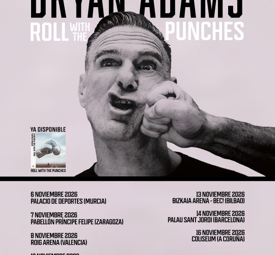 Bryan Adams vuelve a España este 2026 y anuncia siete conciertos en Murcia, Zaragoza, Valencia, Madrid, Bilbao, Barcelona y A Coruña