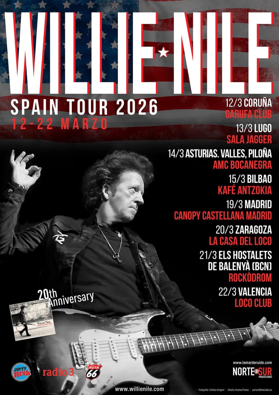 Willie Nile regresa a España para protagonizar una gira española con la que visitará ocho ciudades durante el mes de marzo de este 2026