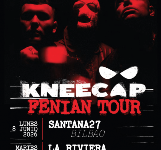 Kneecap escribirán más capítulos de su historia en Bilbao y Madrid. El trío irlandés actuará el 8 de junio en Santana 27 y el 9 en La Riviera