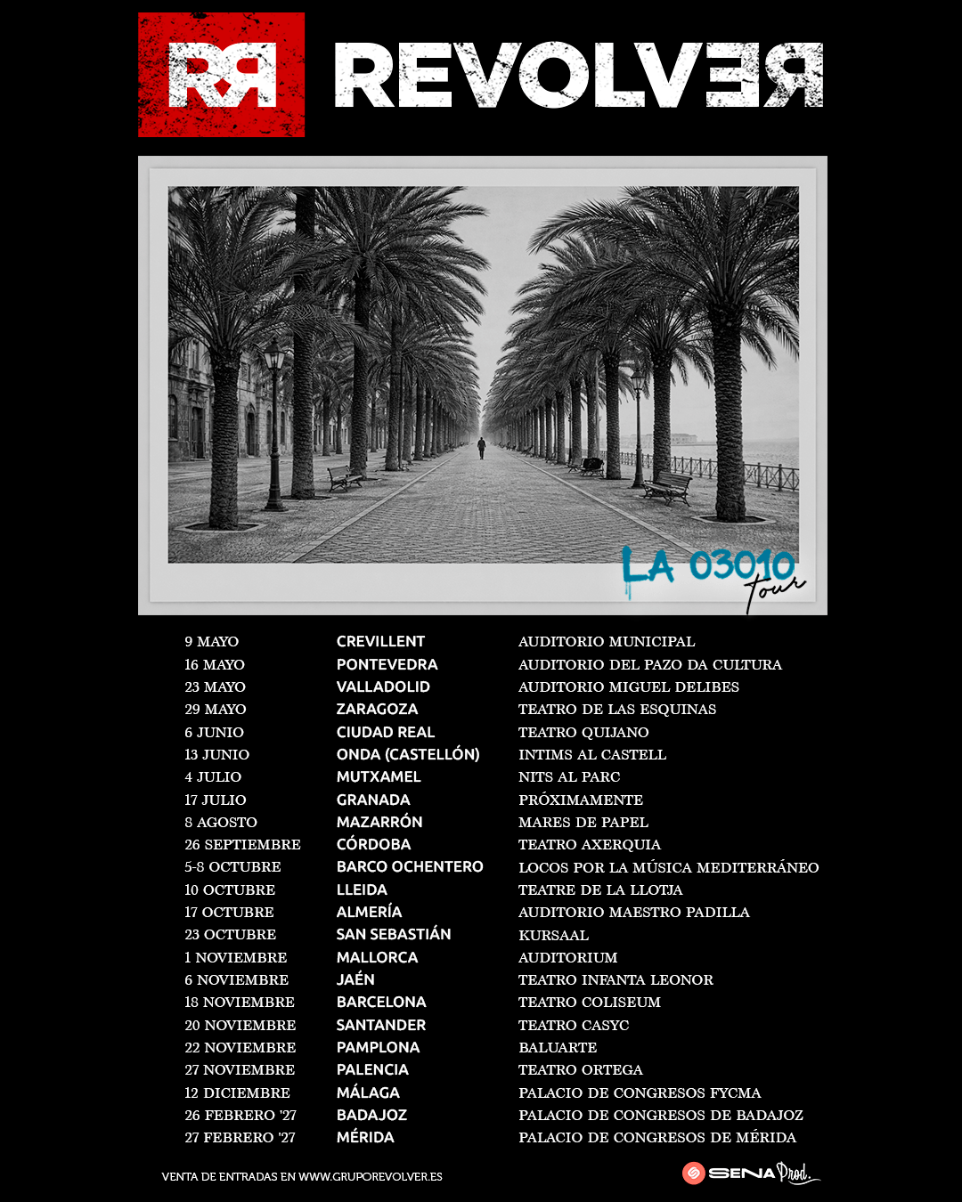 Revolver anuncia nuevo disco y muchos conciertos de presentación en 2026 en multitud de teatros y auditorios de toda la geografía española