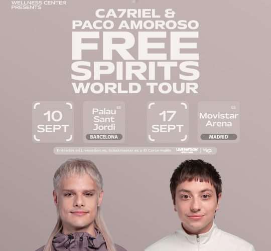 Ca7riel & Paco Amoroso anuncian dos conciertos en Barcelona y Madrid como únicas citas en territorio español dentro de su gira mundial.