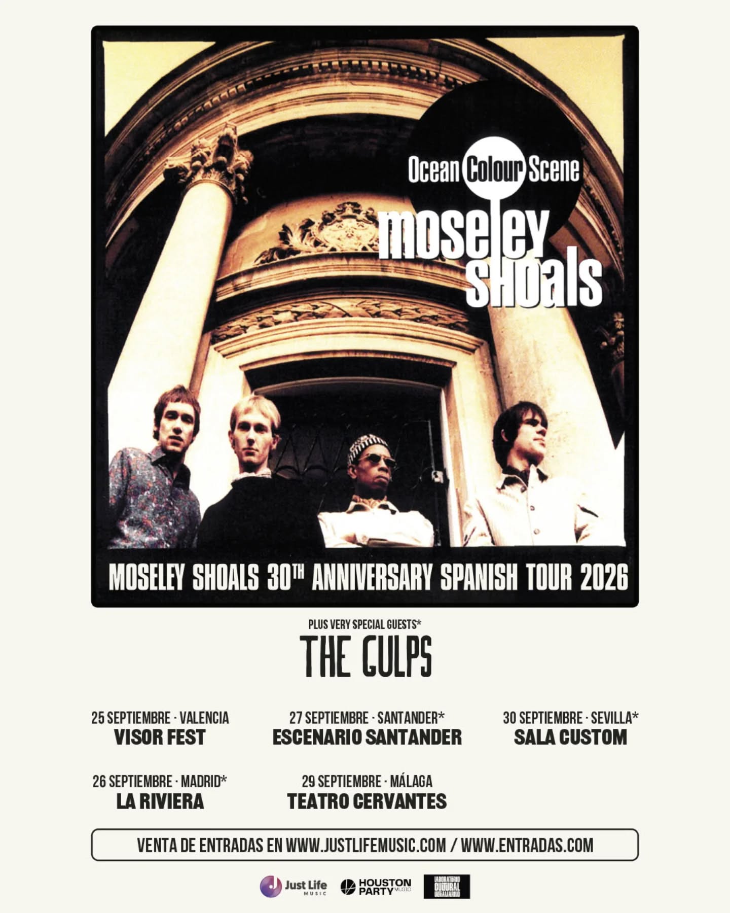 Los británicos Ocean Colour Scene harán una gira española de 5 conciertos para celebrar los 30 años de su LP 'Moseley Shoals' en septiembre