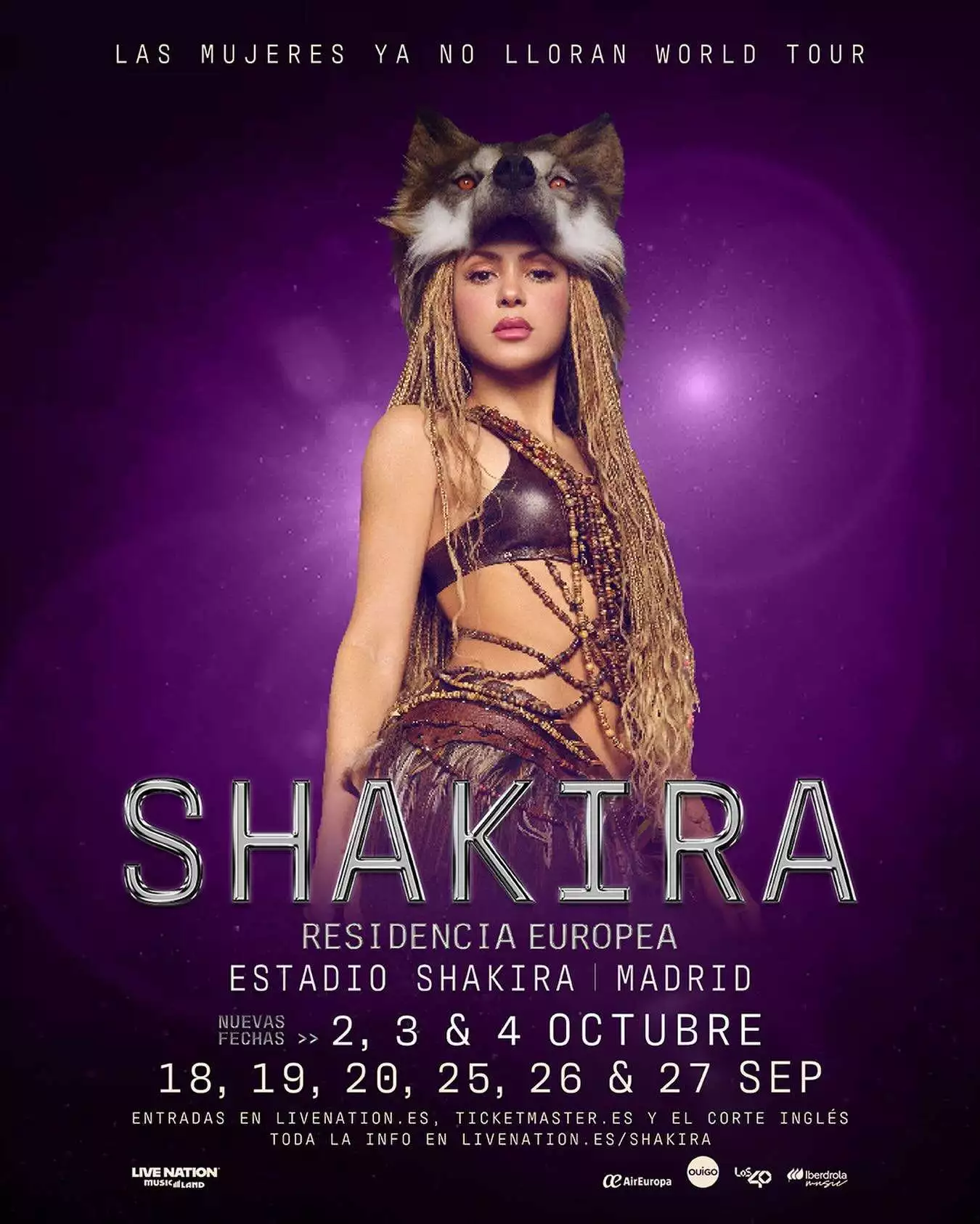 Ya conocemos los precios de las entradas para los conciertos de Shakira en Madrid en septiembre y octubre en el recinto Iberdrola Music