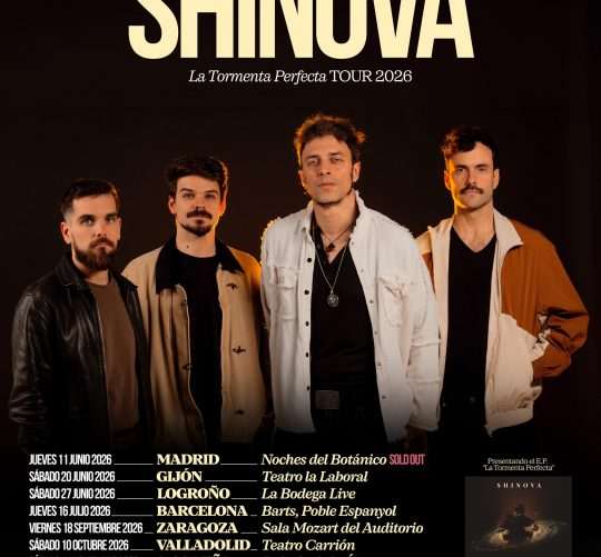 Después de dos años girando con 'El Presente', Shinova anuncia los primeros conciertos de 'La Tormenta Perfecta Tour 2026'