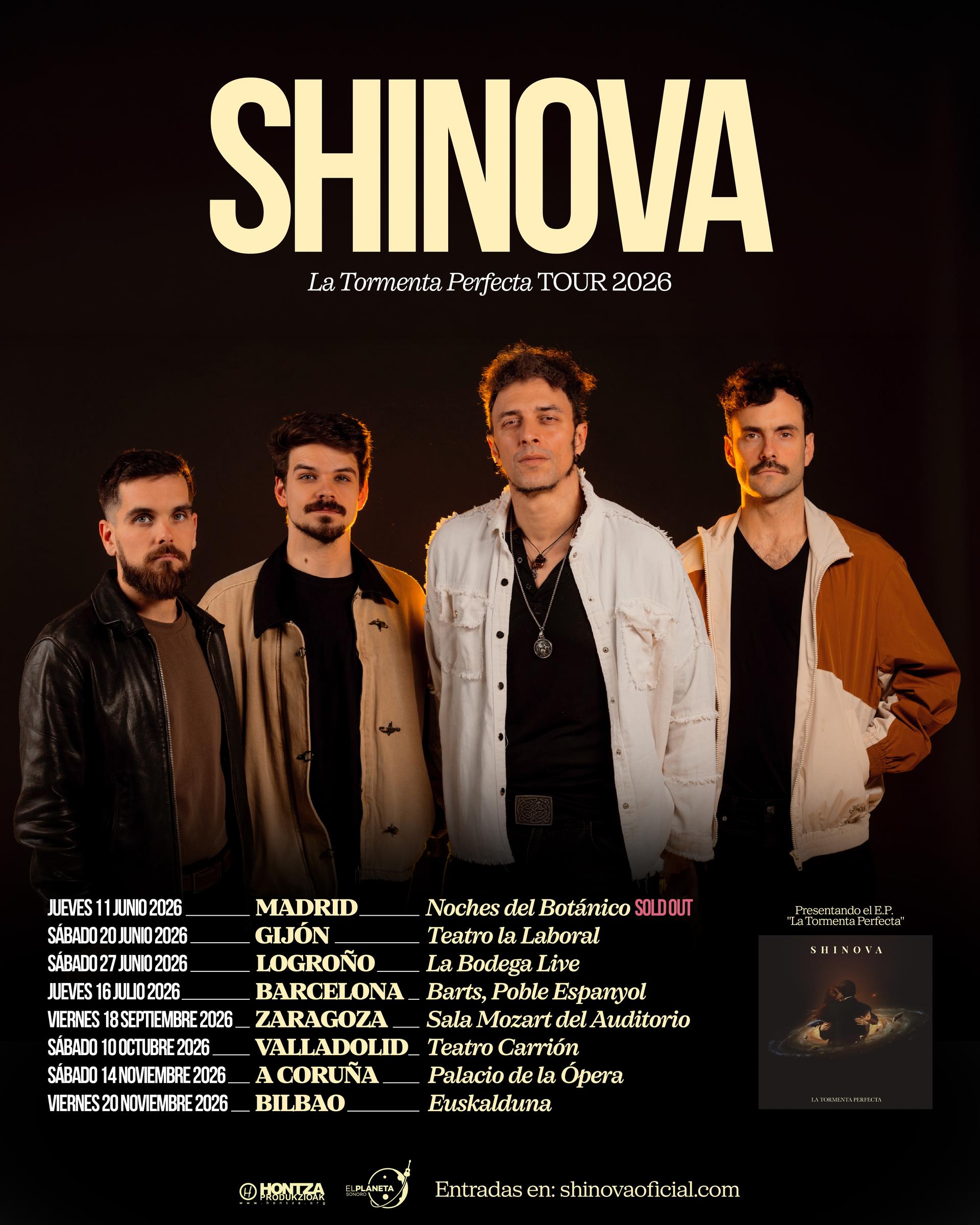 Después de dos años girando con 'El Presente', Shinova anuncia los primeros conciertos de 'La Tormenta Perfecta Tour 2026'