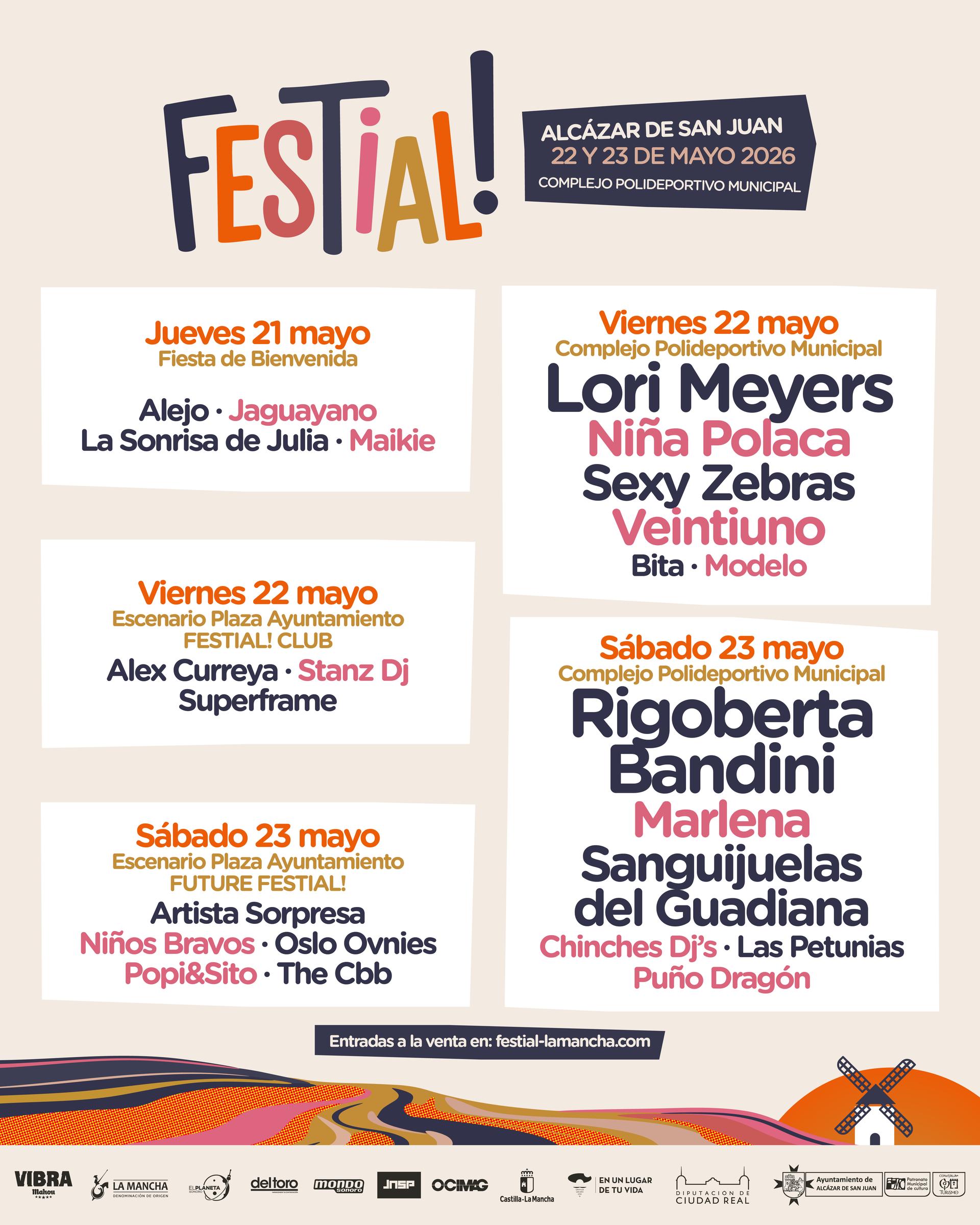 Festial! 2026 anuncia su cartel completo por días y regresa a Alcázar de San Juan la próxima primavera, del 21 al 23 del mes de mayo