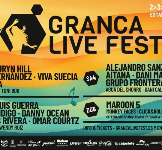 El Granca Live Fest 2026 anuncia sus últimas incorporaciones: Lauryn Hill, Juan Luis Guerra, Omar Courtz y Maroon 5. Del 2 al 5 de julio