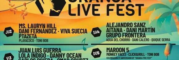 El Granca Live Fest 2026 anuncia sus últimas incorporaciones: Lauryn Hill, Juan Luis Guerra, Omar Courtz y Maroon 5. Del 2 al 5 de julio