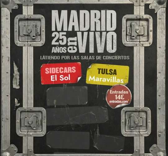 Sidecars, en El Sol, y Tulsa, en Maravillas, inauguran el ciclo 'Madrid en Vivo. 25 años' de la asociación de salas de la capital