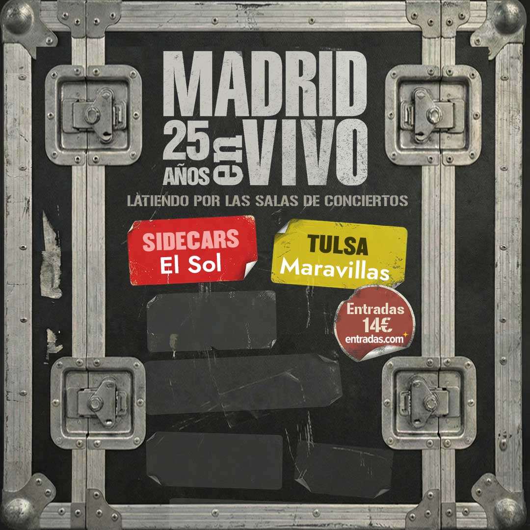 Sidecars, en El Sol, y Tulsa, en Maravillas, inauguran el ciclo 'Madrid en Vivo. 25 años' de la asociación de salas de la capital