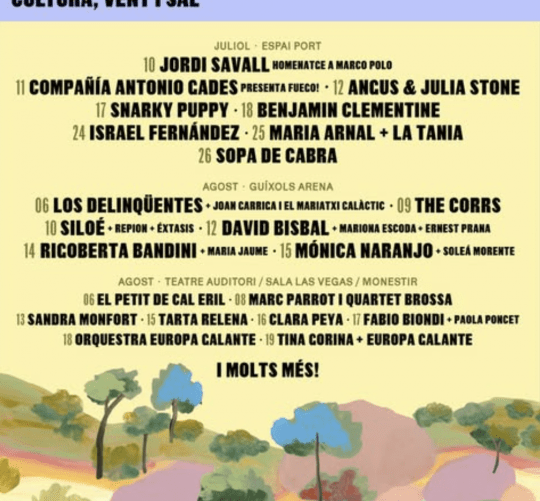 El Festival de la Porta Ferrada presenta los conciertos de su 64 edición, que se celebrará del 10 de julio al 20 de agosto de 2026