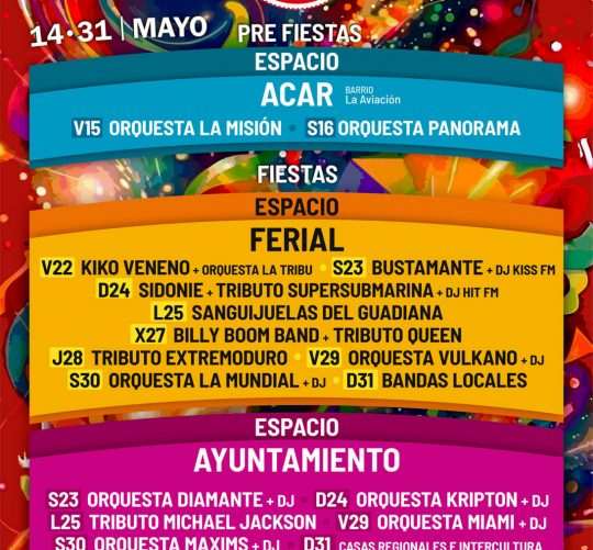 El Ayuntamiento de Getafe ha desvelado la programación completa de conciertos para las próximas Fiestas Patronales de este año 2026
