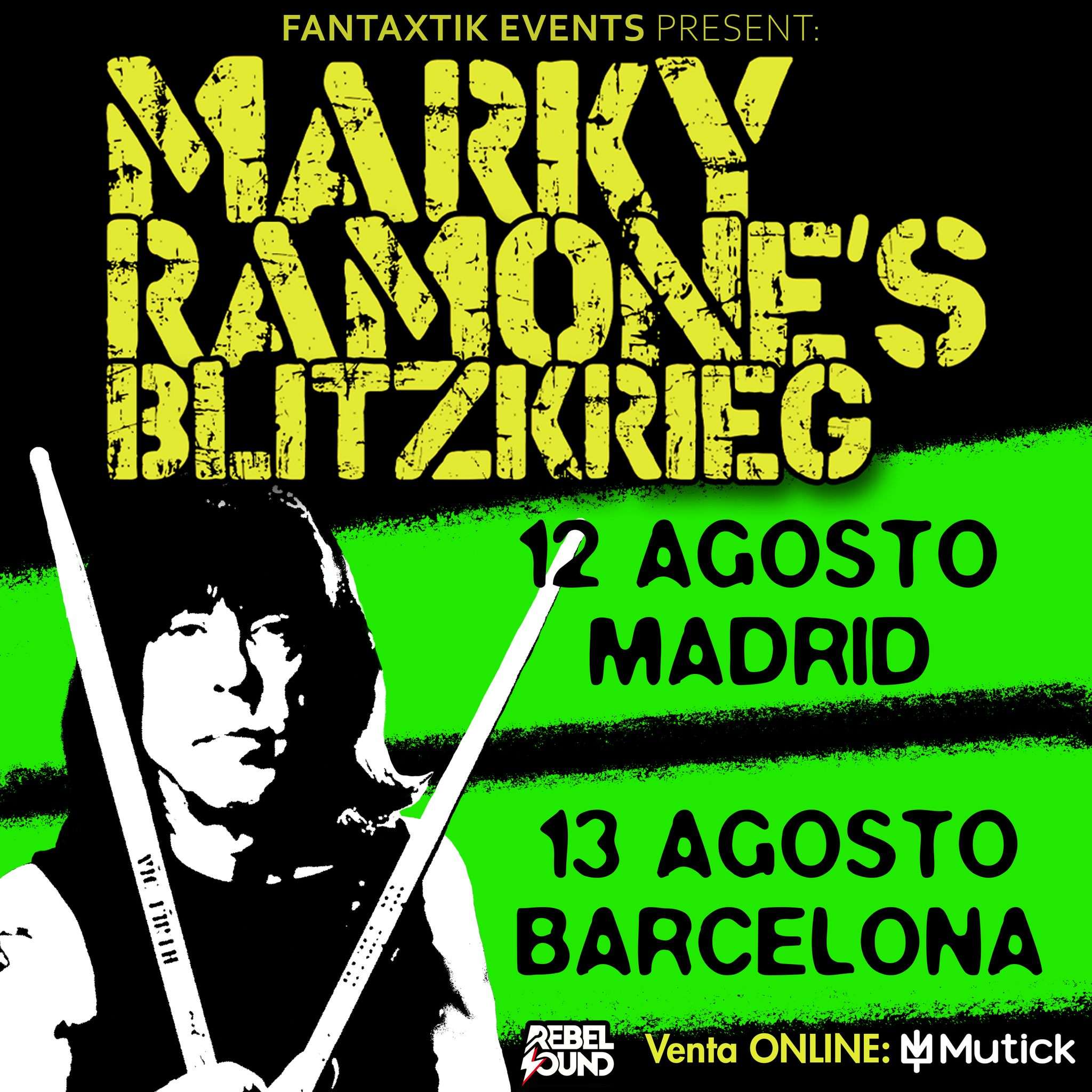 Vuelve un clásico de nuestros escenarios, vuelve Marky Ramone, con dos conciertos en Madrid y Barcelona en pleno mes de agosto