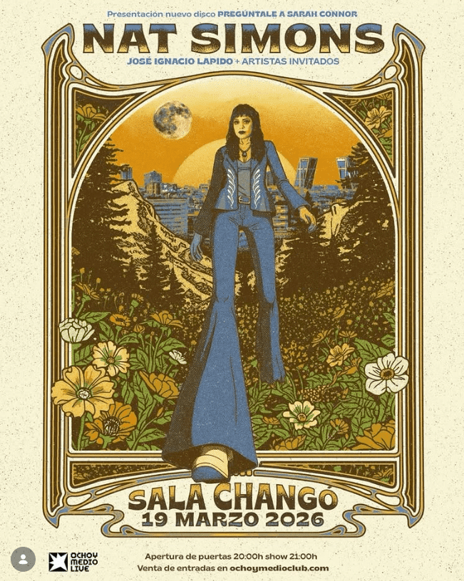 La cantante Nat Simons presenta este jueves 19 de marzo en la Sala Changó de Madrid su nuevo disco, 'Pregúntale a Sarah Connor'.