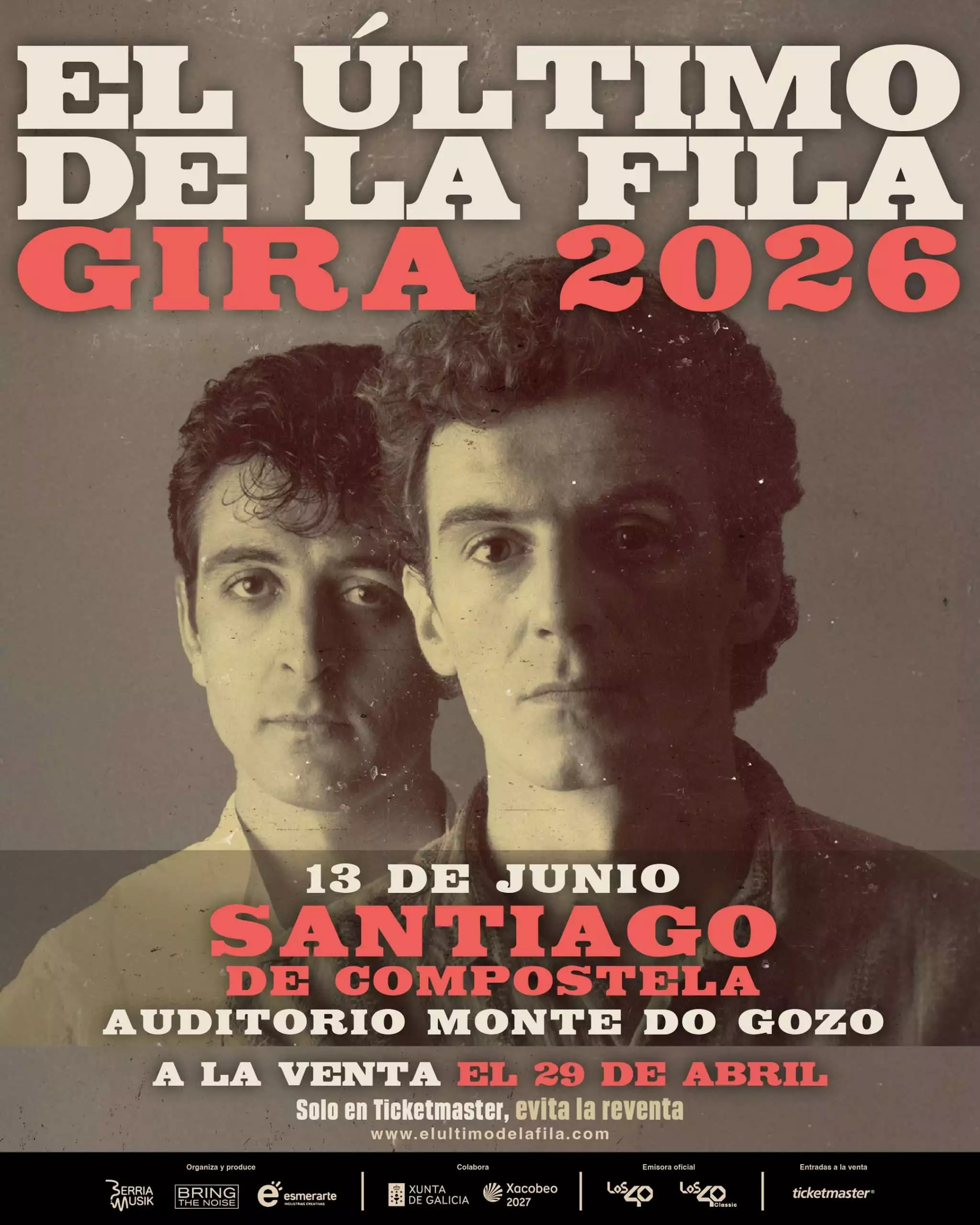 El Último de la Fila traslada a Santiago de Compostela su concierto en A Coruña, que pasa así del Estadio de Riazor al Monte do Gozo