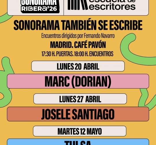 Vuelve a Madrid 'Sonorama también se escribe', con varios encuentros para hablar de creación musical con destacados artistas nacionales