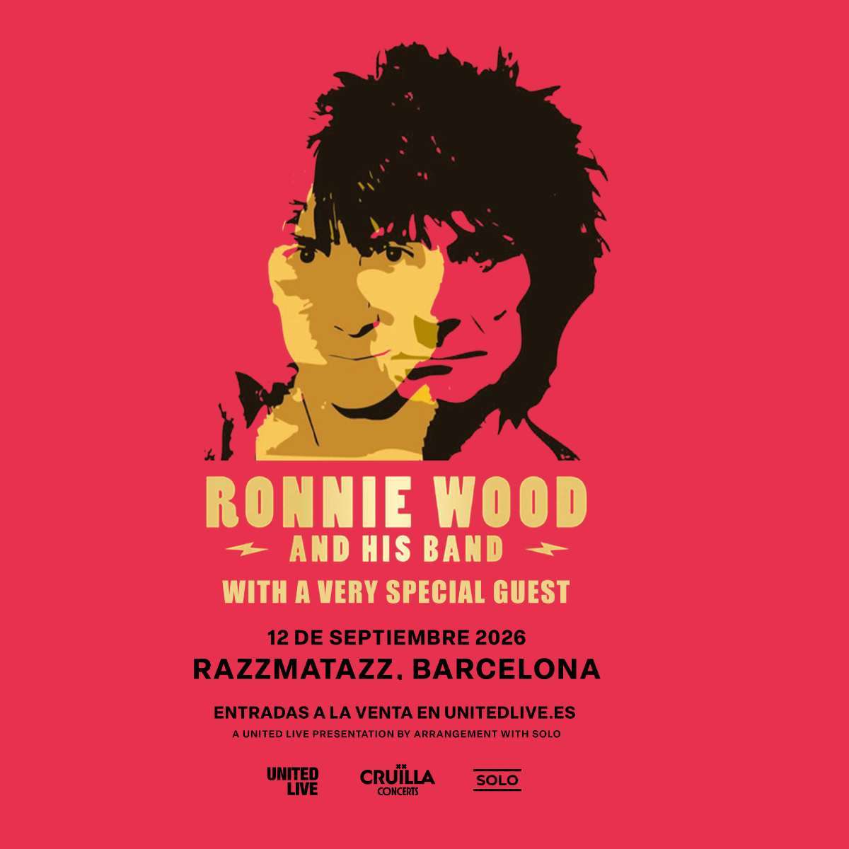 Concierto de Ronnie Wood en la sala Razzmatazz de Barcelona el 12 de septiembre