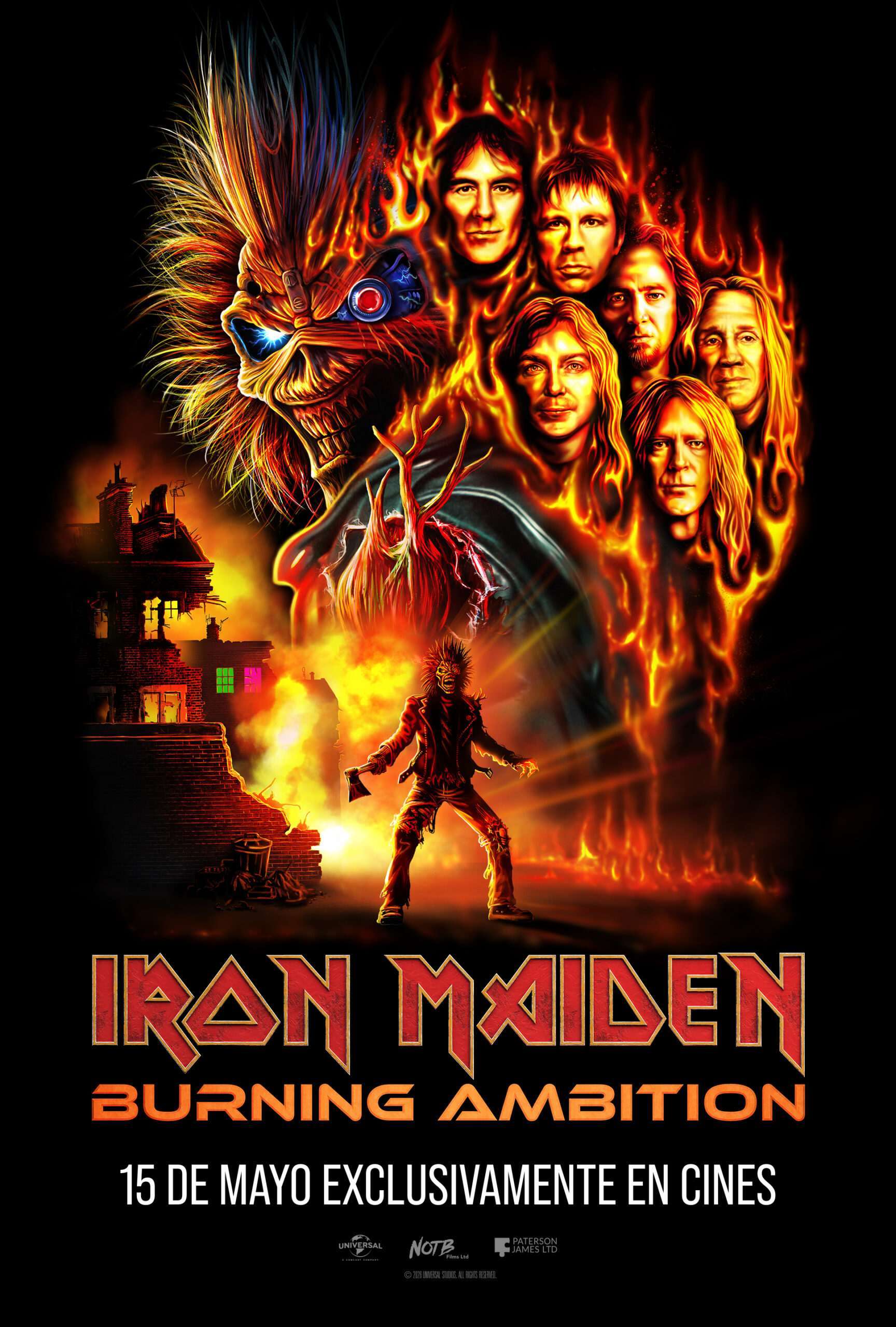 La banda británica Iron Maiden llega a los cines de toda España el próximo día 15 de mayo con la película documental 'Burning ambition'