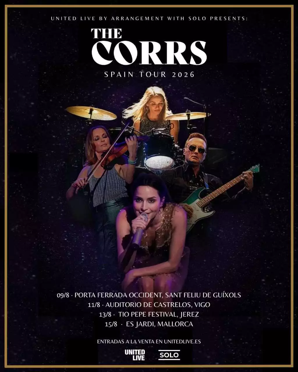 The Corrs vuelve a los escenarios de España en 2026 con una serie de cuatro conciertos el próximo mes de agosto.