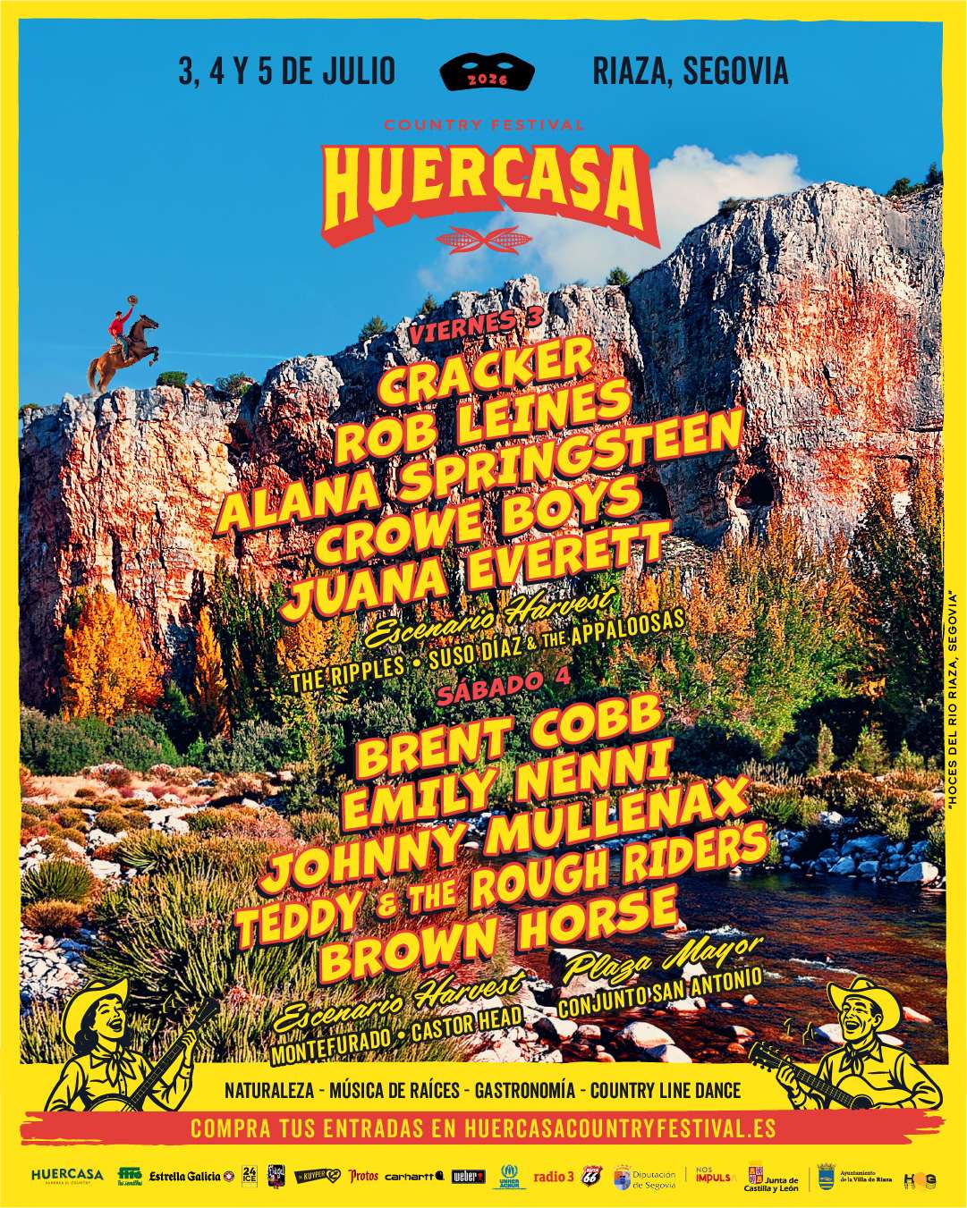 Huercasa Country Festival 2026 cierra su cartel y presenta la programación por días de una cita que volverá a celebrarse en Riaza (Segovia)