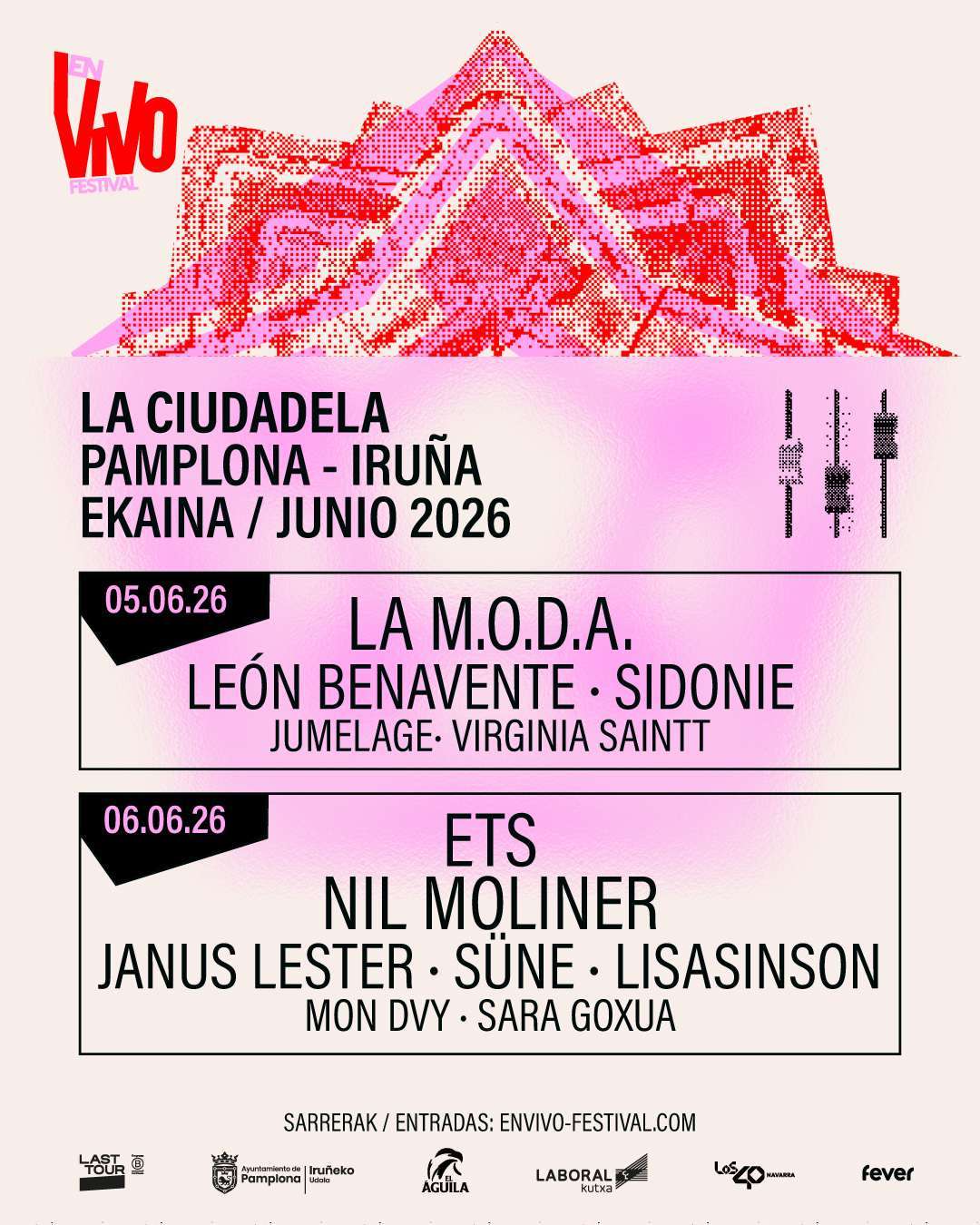El festival En Vivo 2026 de Pamplona suma a ETS y desvela su cartel por días. El evento se celebrará los días 5 y 6 de junio en la Ciudadela