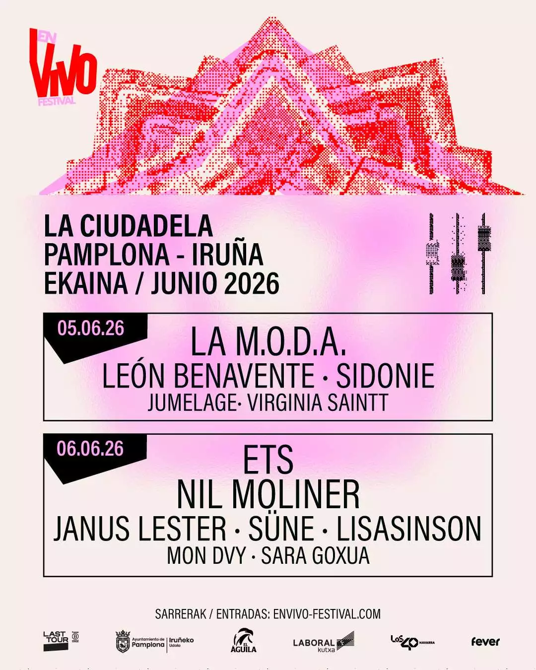 El festival En Vivo 2026 de Pamplona suma a ETS y desvela su cartel por días. El evento se celebrará los días 5 y 6 de junio en la Ciudadela