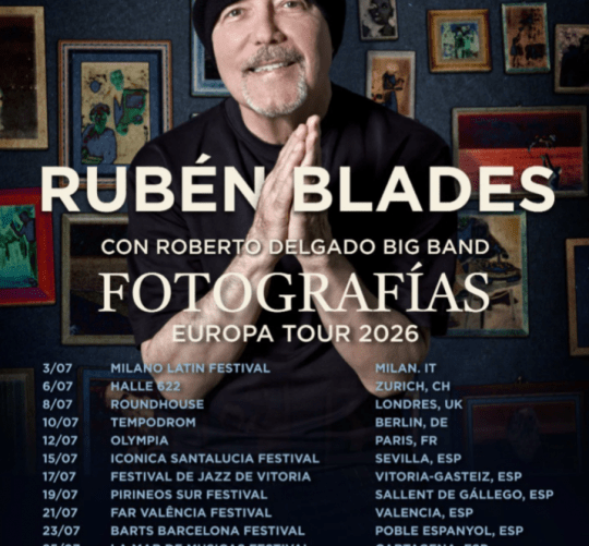Rubén Blades hará el próximo verano una gira por Europa que incluye siete conciertos en España acompañado por la Roberto Delgado Big Band