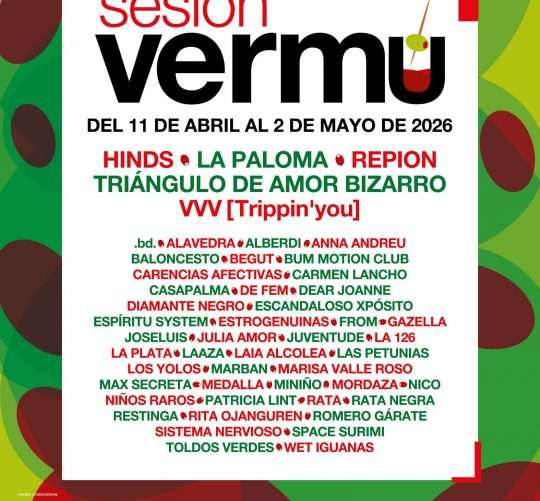 Sesión Vermú 2026, ciclo los fines de semana del 11 de abril al 2 de mayo, con 83 recitales gratuitos en 24 municipios de todo Madrid