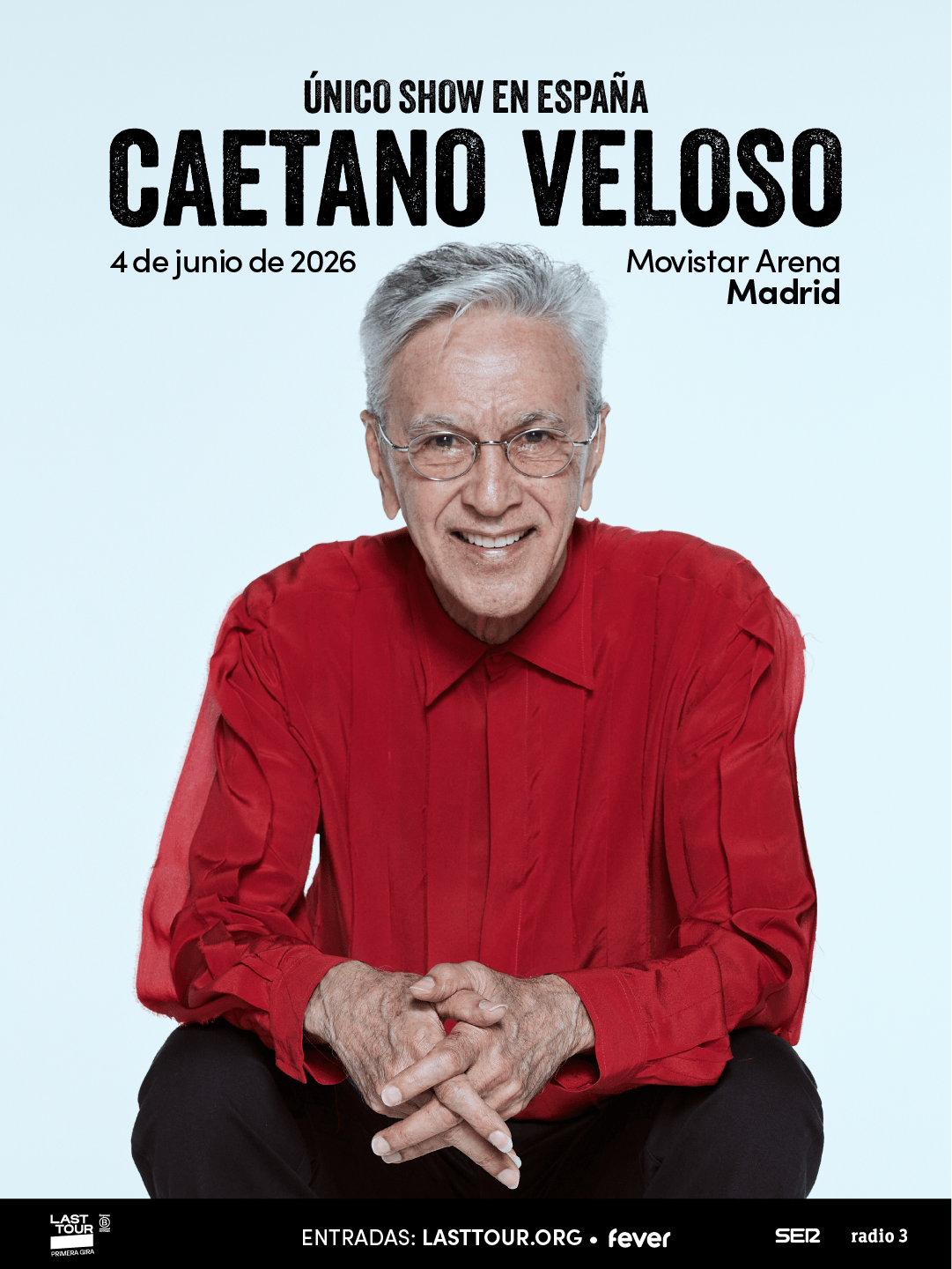 Caetano Veloso anuncia concierto en el Movistar Arena de Madrid el próximo 4 de junio. Entradas a la venta este 17 de abril en lasttour.org