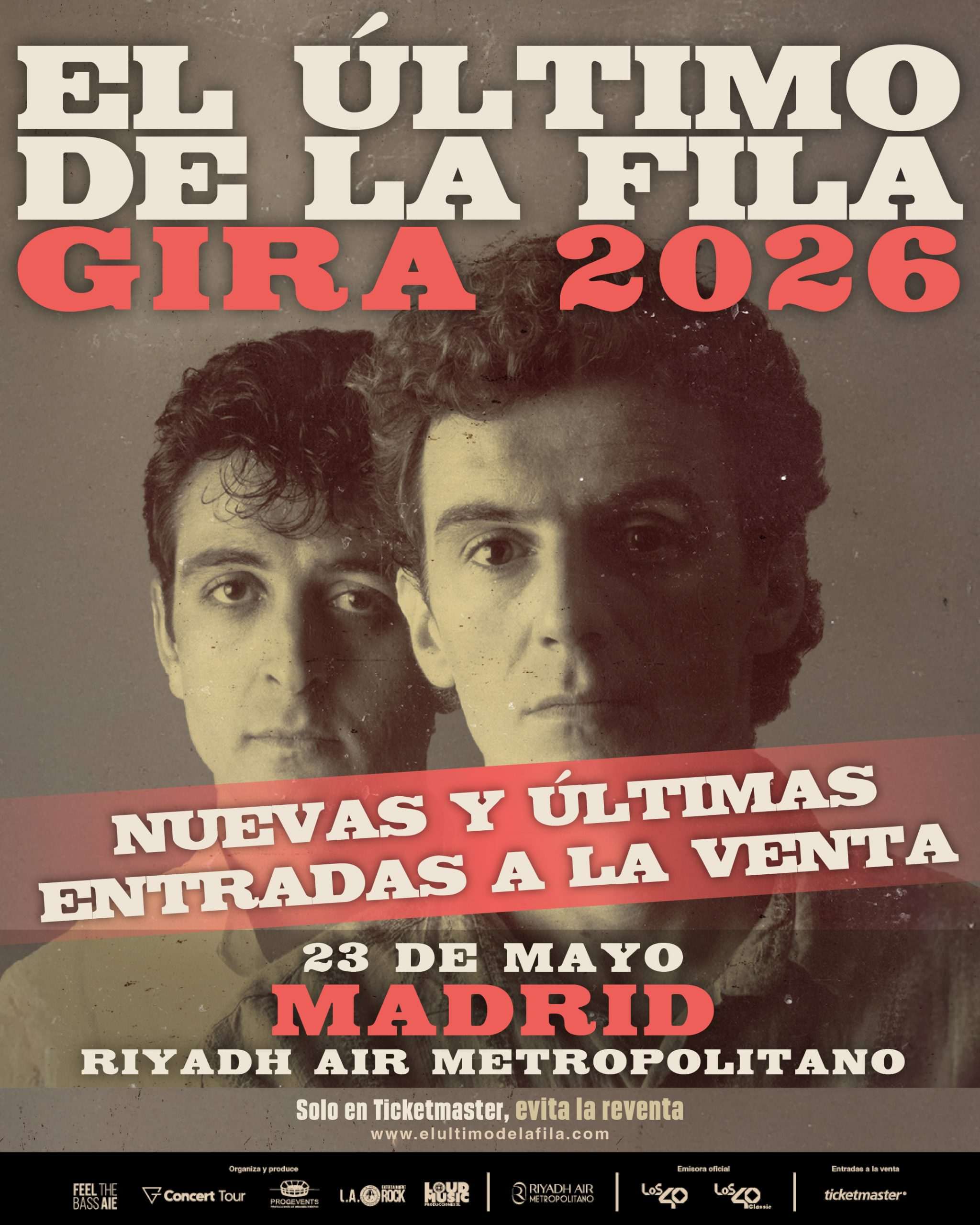 A la venta las últimas 1.000 entradas para el concierto de El último de la fila este 23 de mayo en el estadio Metropolitano de Madrid