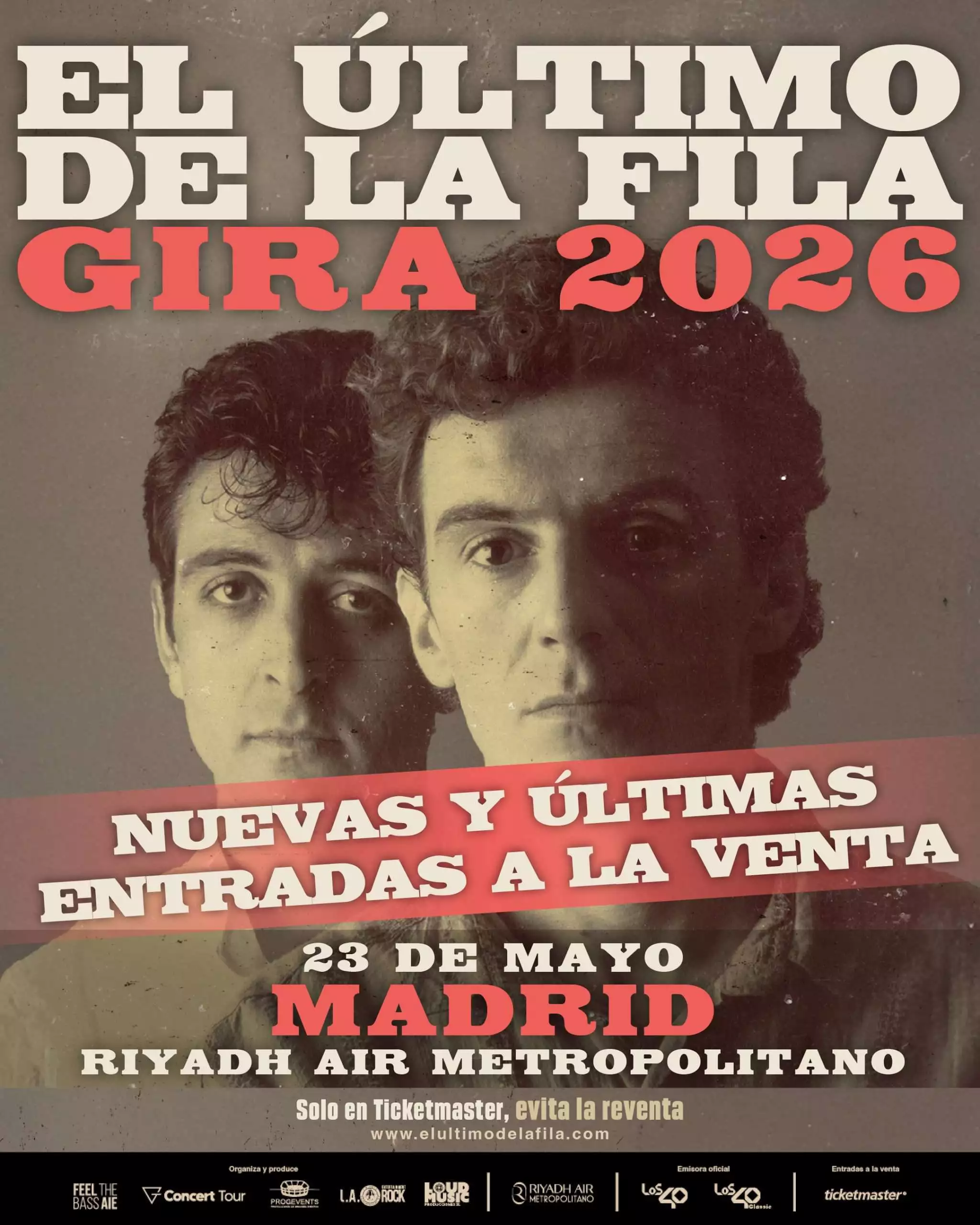 A la venta las últimas 1.000 entradas para el concierto de El último de la fila este 23 de mayo en el estadio Metropolitano de Madrid