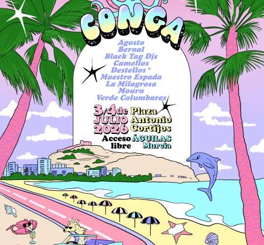 Los próximos 3 y 4 de julio de 2026 la ciudad costera de Águilas (Murcia) acogerá la segunda edición del Conga Festival, con entrada libre