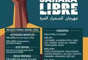 Este sábado 23 de mayo se celebra el Festival Sáhara Libre 2026 en el Auditorio Miguel Ríos de Rivas Vaciamadrid y estos son los horarios