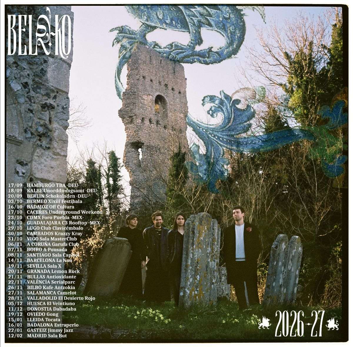 Belako publicará el 2 de octubre su nuevo disco, que presentarán en una gira de conciertos de la que ya desvelan las primeras treinta fechas.