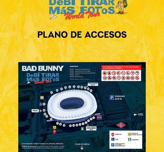 Horarios oficiales, accesos y toda la información práctica para los diez conciertos de Bad Bunny en el Estadio Riyadh Air Metropolitano de Madrid
