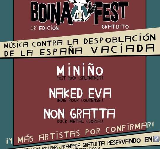 El 8 de agosto de 2026 se celebrará en Arenillas (Soria), la 12 edición del Boina Fest, festival contra la despoblación de la España vaciada